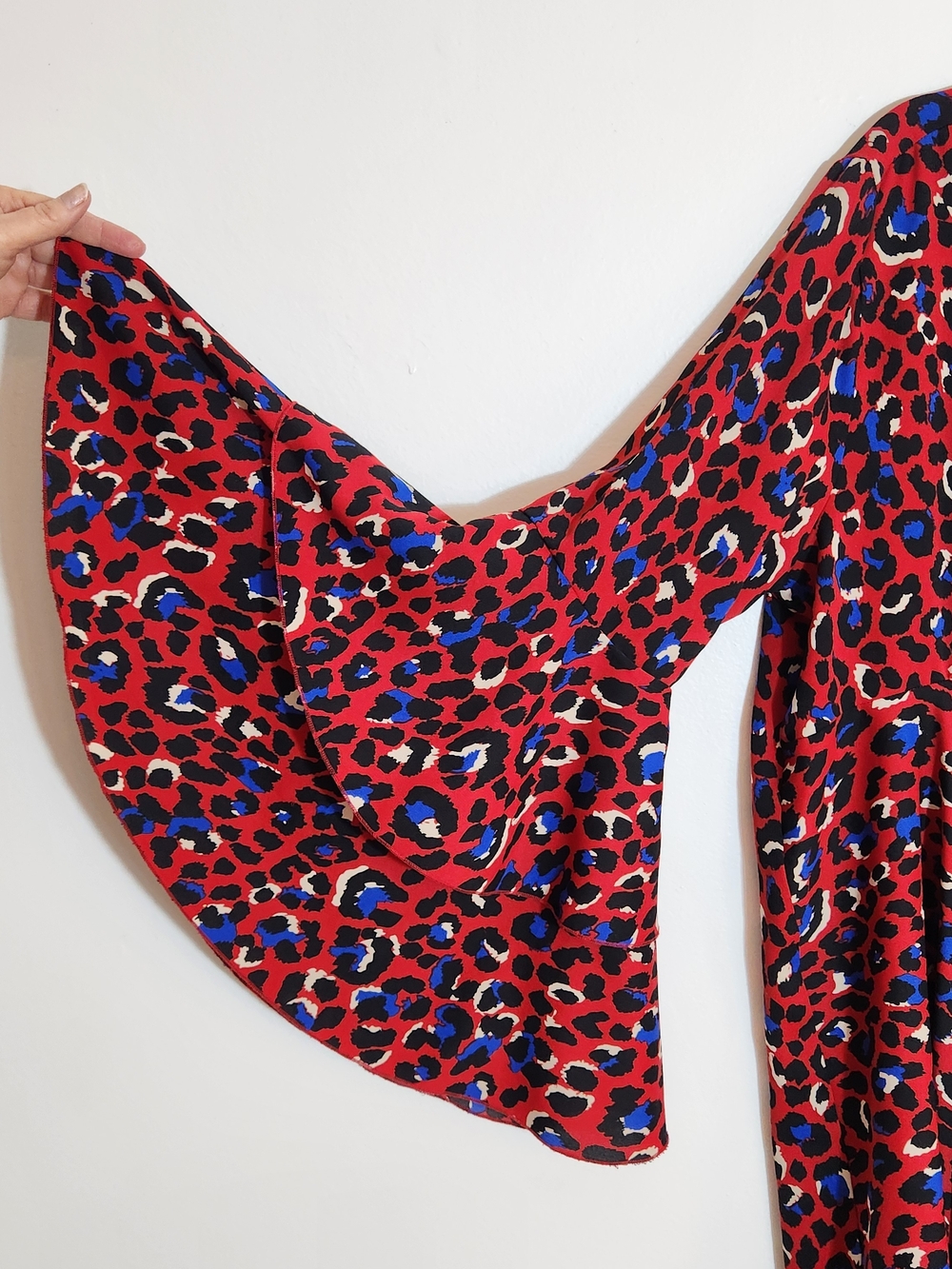 Umgee Red and Blue Leopard Print Boho Oversized Dress Size 1XL - Picture 6 of 9